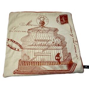 Pair of Newport Birdcage Print Accent Pillow Covers with Piping - 20x20